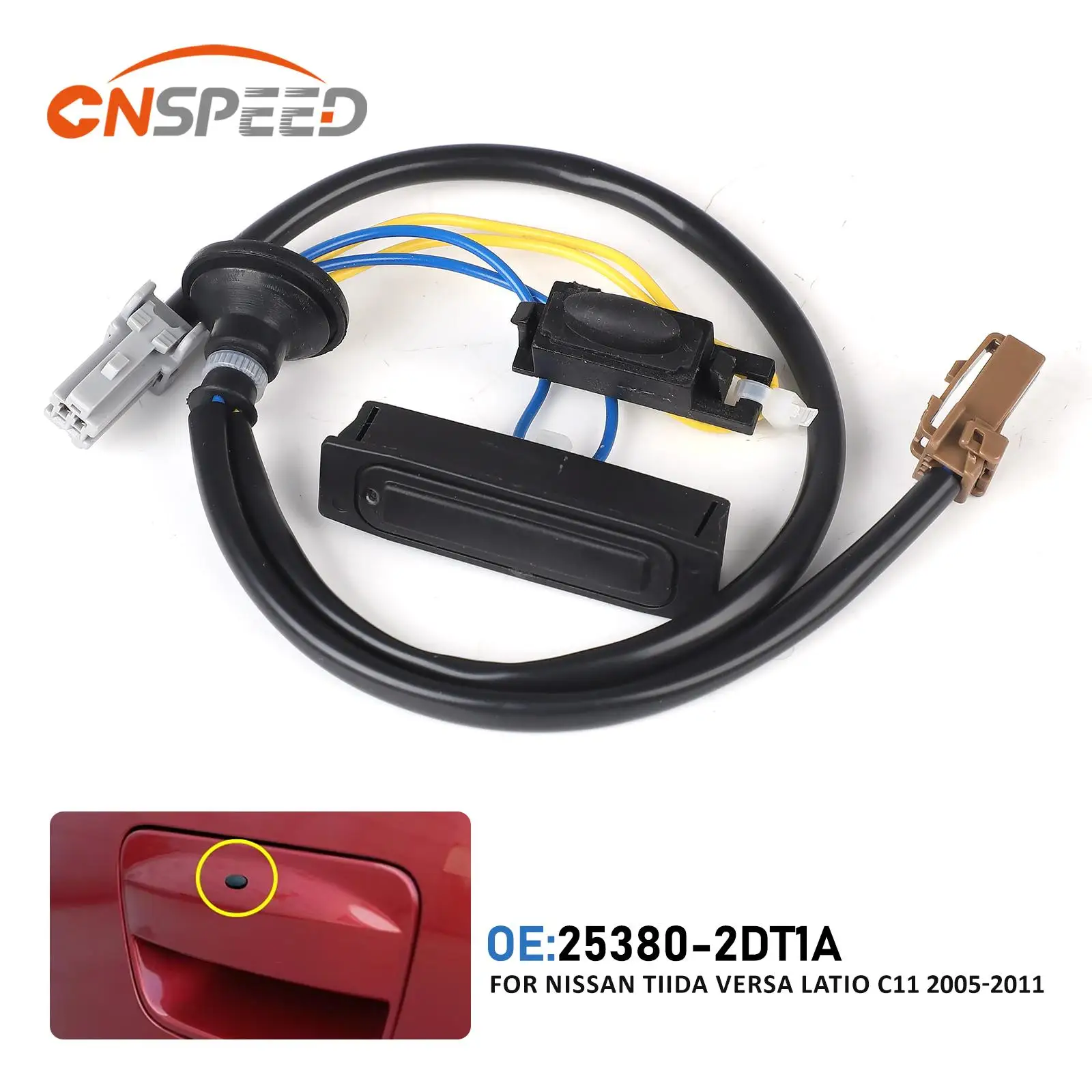 

CNSPEED Black ABS 25380-2DT1A 253802DT1A Trunk Lid Release Tailgate Opener Switch For Nissan Sentra Tiida C11 Latio Versa