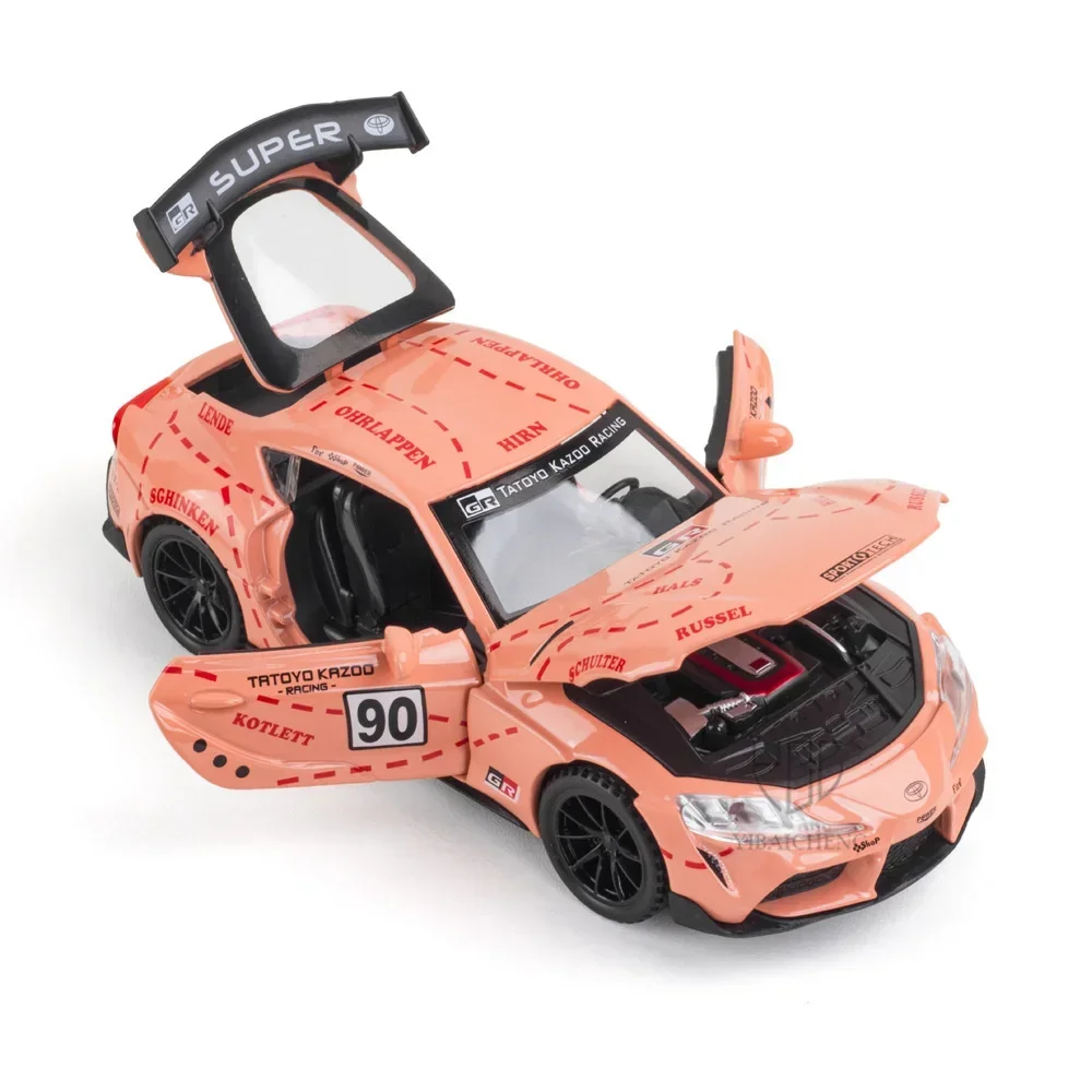 1/32 TOYOTA SUPRA GT4 Diecast Alloy Car Model Racing Car Metal Simulation Vehicles With Loght And Sound For Boy Children Gifts