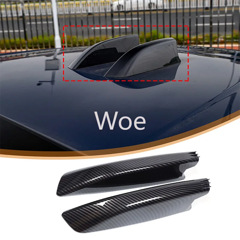 WoeFor 2023+ Range Rover Sport/Executive Car Shark Fin Antenna Cover ABS Carbon Fiber Pattern Exterior Accessories 2-piece Set