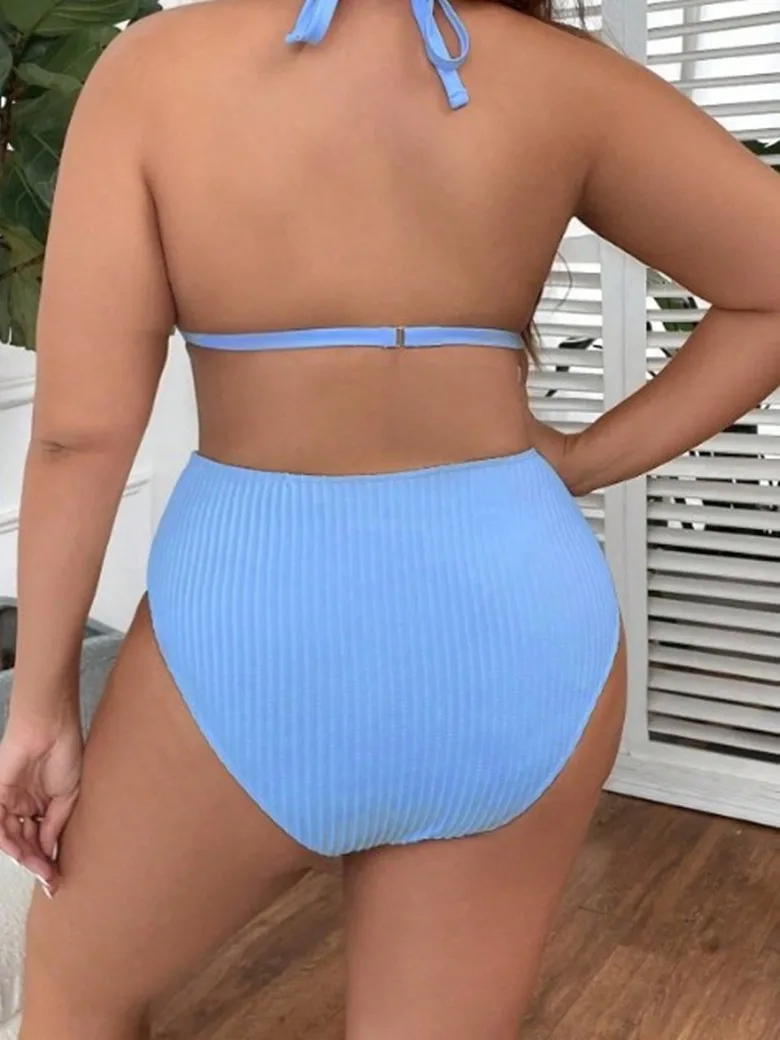 ملابس سباحة نسائية، ملابس سباحة نسائية كبيرة الحجم مكونة من قطعتين، أطقم بيكيني نسائية، بدلة استحمام رسن، ملابس داخلية مثيرة للبحر