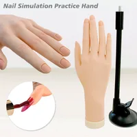 Práctica de simulación de uñas plegable para principiantes, mano de silicona, uñas suaves flexibles, entrenamiento artístico, manos falsas para herramienta de manicura acrílica