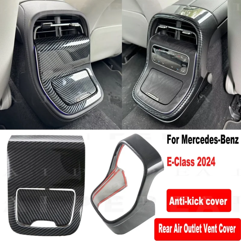 

For Mercedes-Benz E-Class W214 E260 E300 2024 2025 ABS Rear Seat Air Outlet Vent Cover Back Anti-kick Car Decoration Accessories