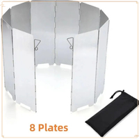 Ultra-light foldable furnace windshield for outdoor camping 8 Plate / 10 Plate Aluminum Alloy Furnace Windshield