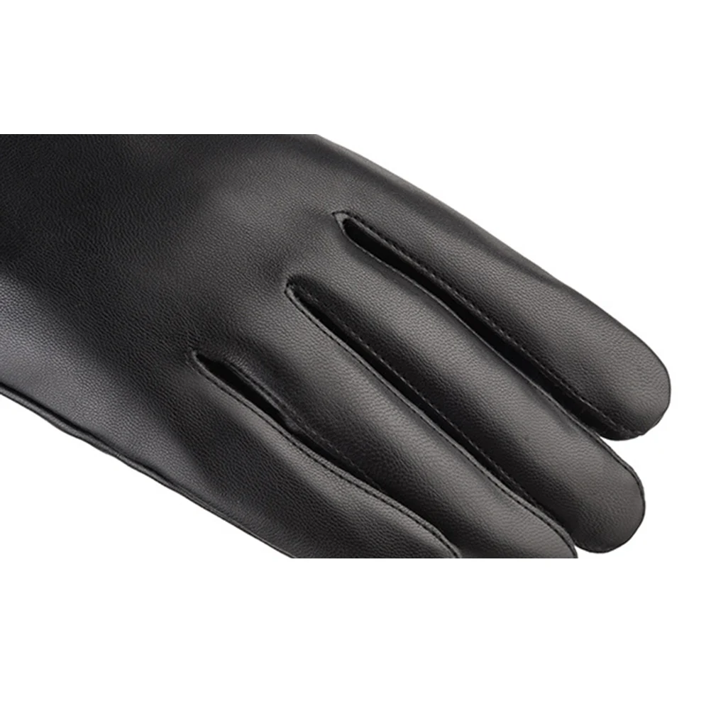 

1Pair Winter Cold Protection Gloves Thickened Wear Resistant PU Warm Riding Bike Gloves Screen Touch Compatible for Outdoor