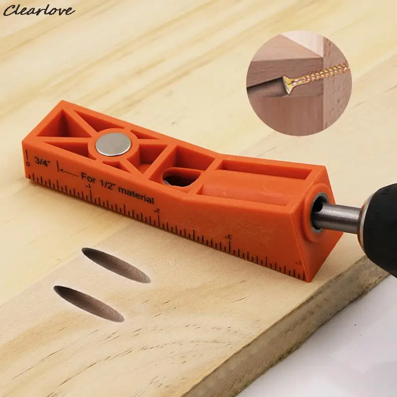 Woodworking Oblique Hole Locator Pocket Hole Angle Drill Guide Hole Punch Locator Set DIY Carpentry Tool