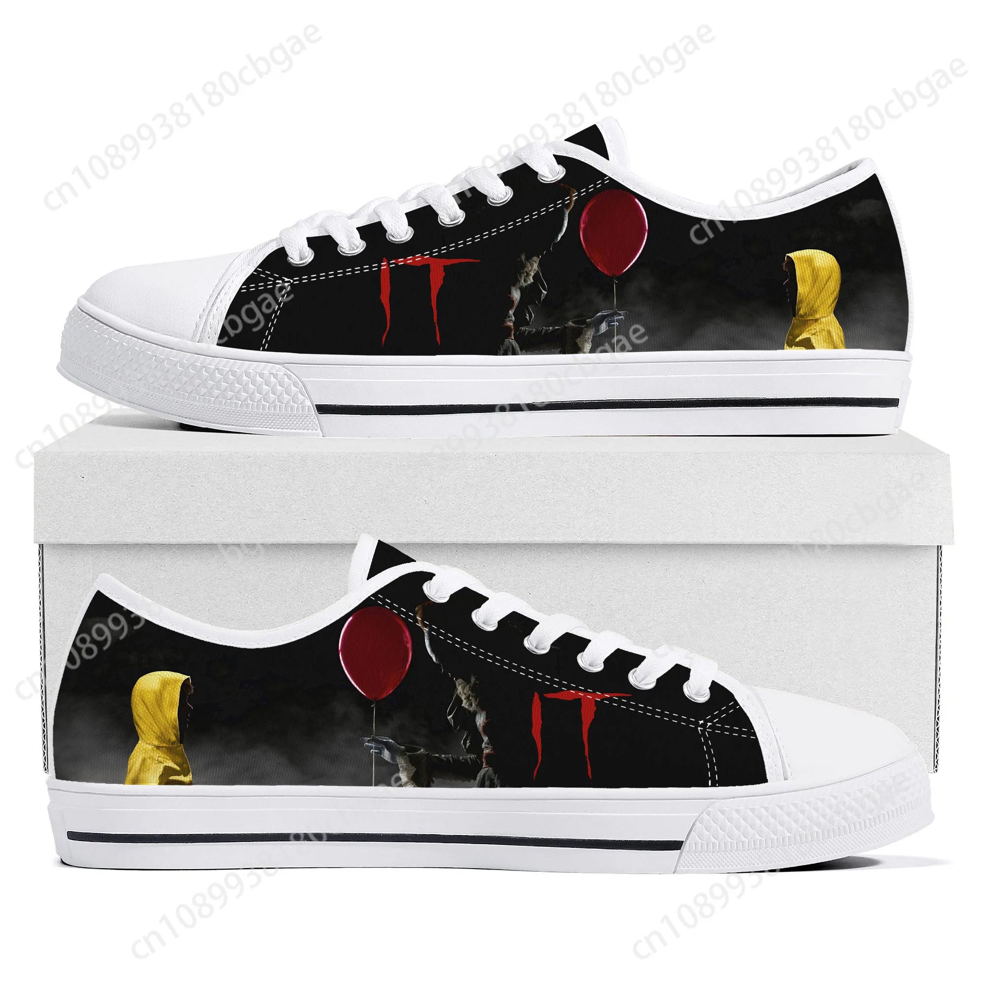 

It Movie Pennywise the dancing clown Low Top Sneakers Mens Womens Teenager Canvas Sneaker Casual Custom Made Shoes