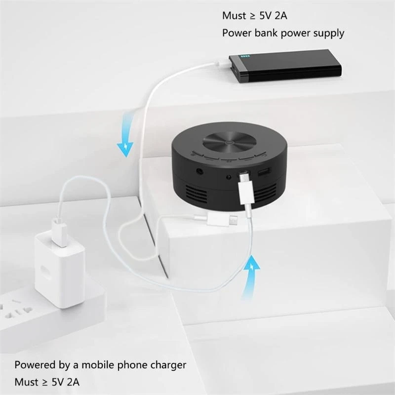 YT200 Mini Projector LED Media Player Portable 320X180 Pixels Built-in 4Ω2W Speaker Support 1080P USB Sync Screen - view 4