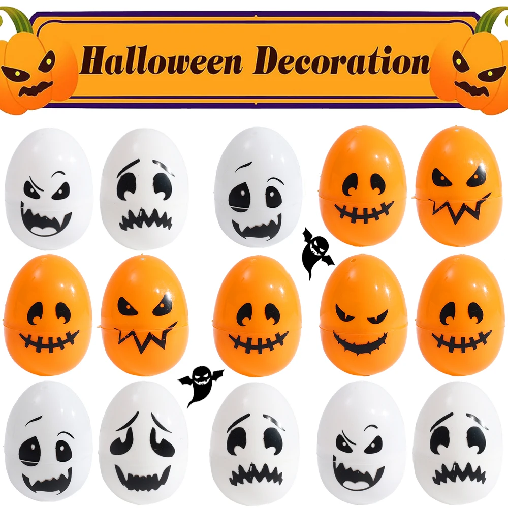 

5-20pcs Halloween Party Grimace Open Egg Toy Artificial Egg Grimace Expression Trick Twisted Egg Ghost Festival Decoration Props