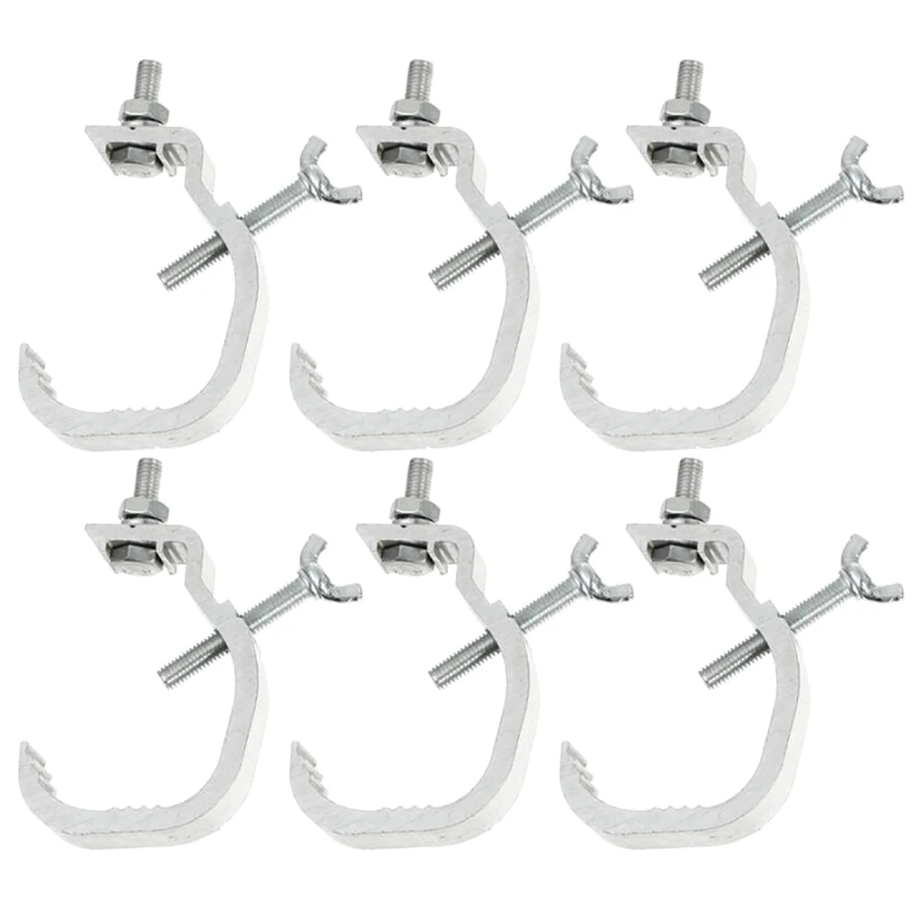 

6pcs Lamp Hook Stage Lighting Clamps Heavy Duty Aluminum Light Clips Truss Mounts 20W Spotlight Fixtures Safe Durable Design Non