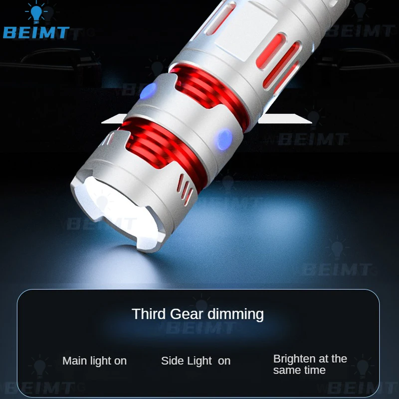 High Power LED Flashlight EDC Decompression Toys Strong Flash Light with Fidget Spinner Lantern USB Charging Portable Torch