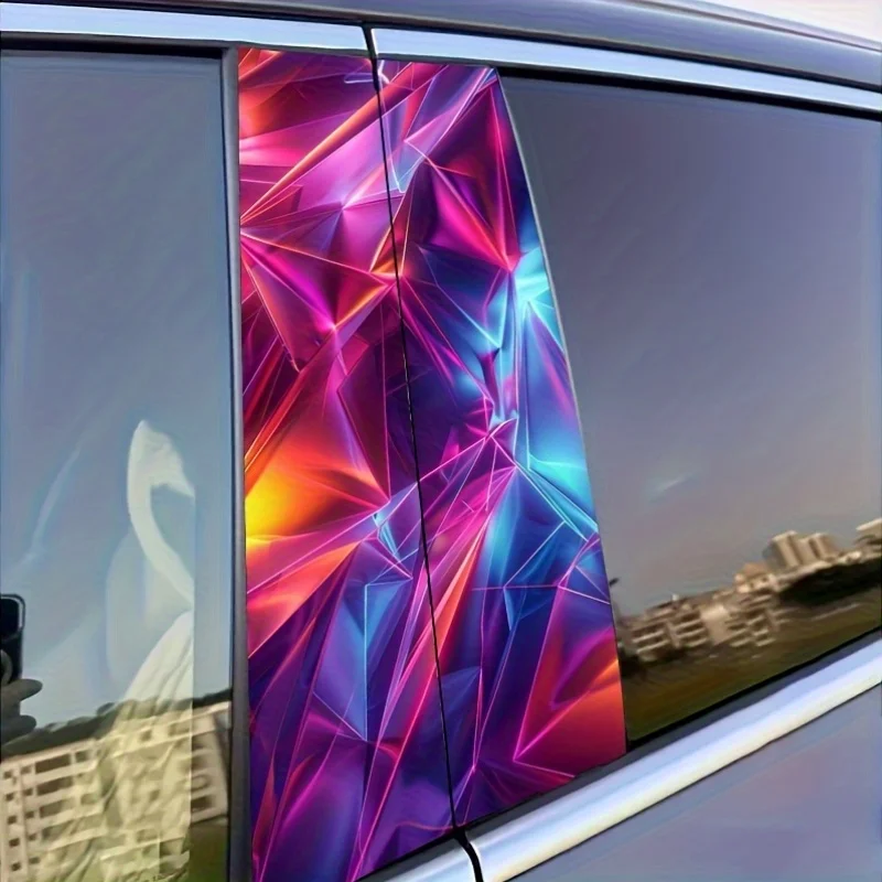 

2шт красочных текстурированных автомобильных наклеек, легко рвется и легко приклеиваемые защитные наклейки на стойку B, наклейка на автомобильную стойку B.