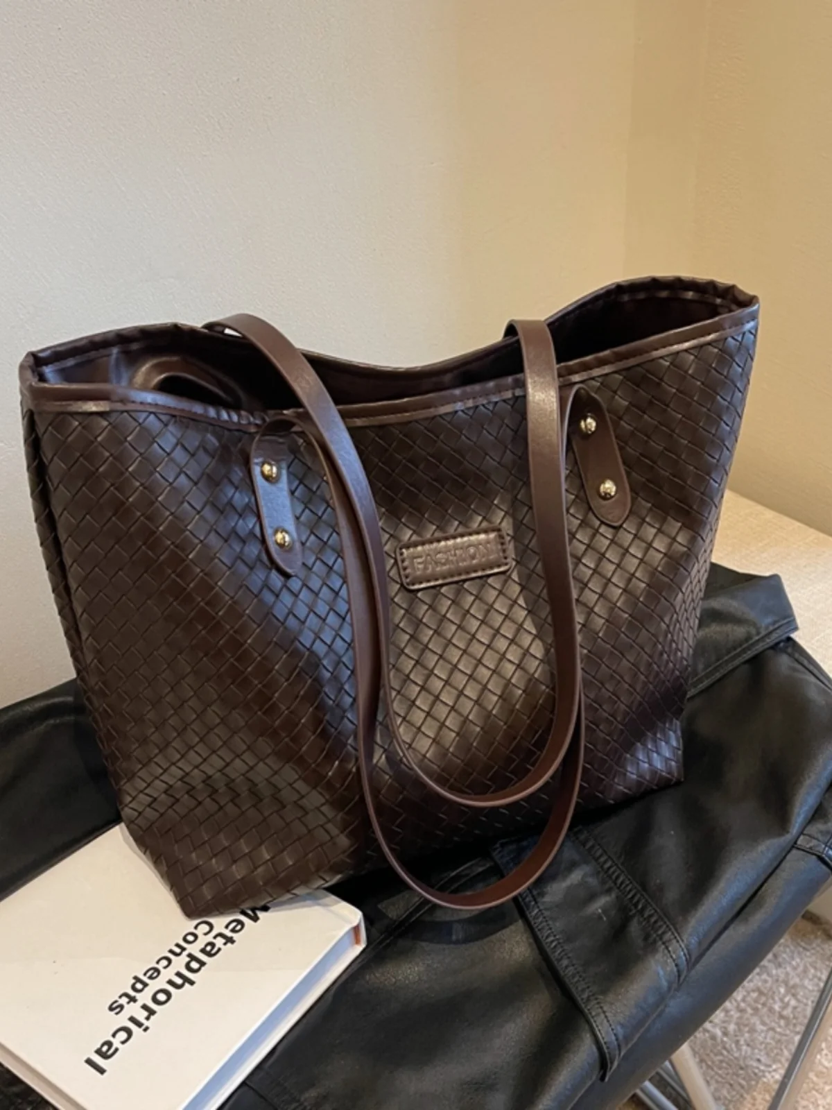 

Faionable Large Capaci Women's Tote Bag Commuter Bag Single oulder Soft PU Leather Zipper Closure Casual Handbag