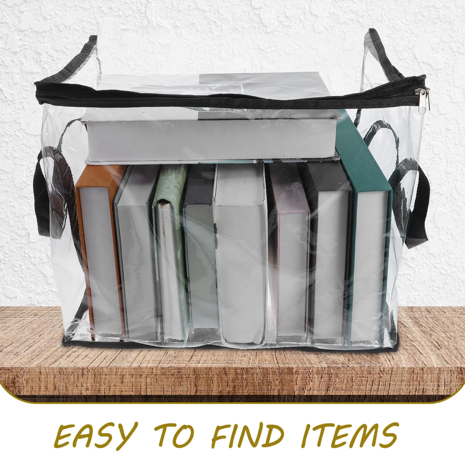 Transparent Waterproof PVC Storage Bag Large Capacity Book Tote Document Organizer Portable Carrying Handle Transparent File Bag