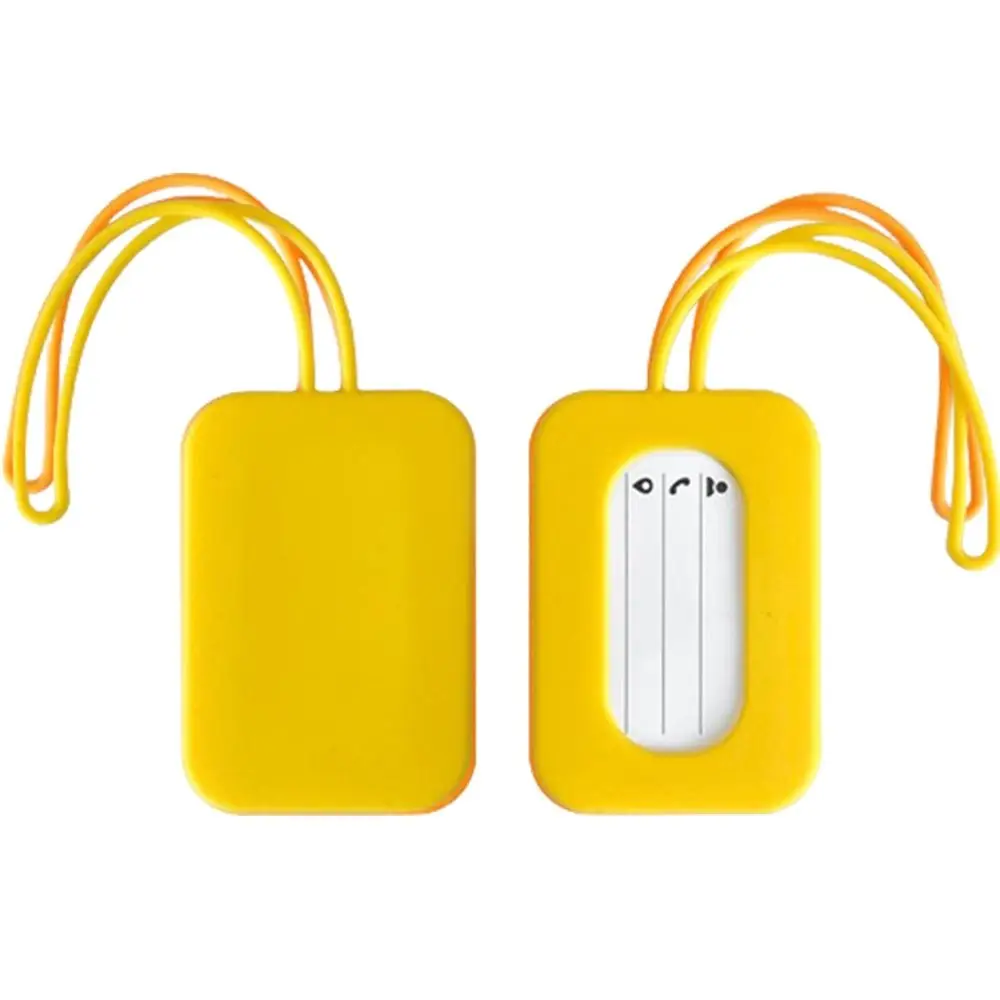 Universal Silicone Luggage Tag Anti-lost Soft Suitcase Identifier Tag with Lanyard Boarding Pass Tag Travel