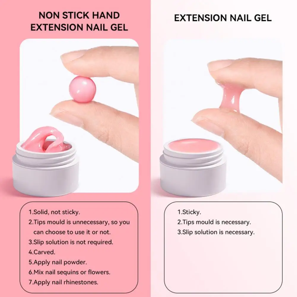 Gel d'extension d'ongles de taille compacte, gel UV pour la salle de bain, extension d'art d'ongle sans marque, fixation flexible légère, extension d'ongle saillante