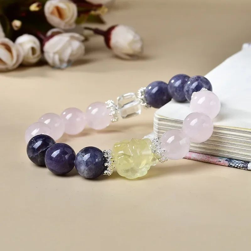 

Natural Powder Crystal Citrine Nine-tailed Fox Bracelet Bracelet, Women's Light Luxury Fashion Lucky Bracelet, Gift
