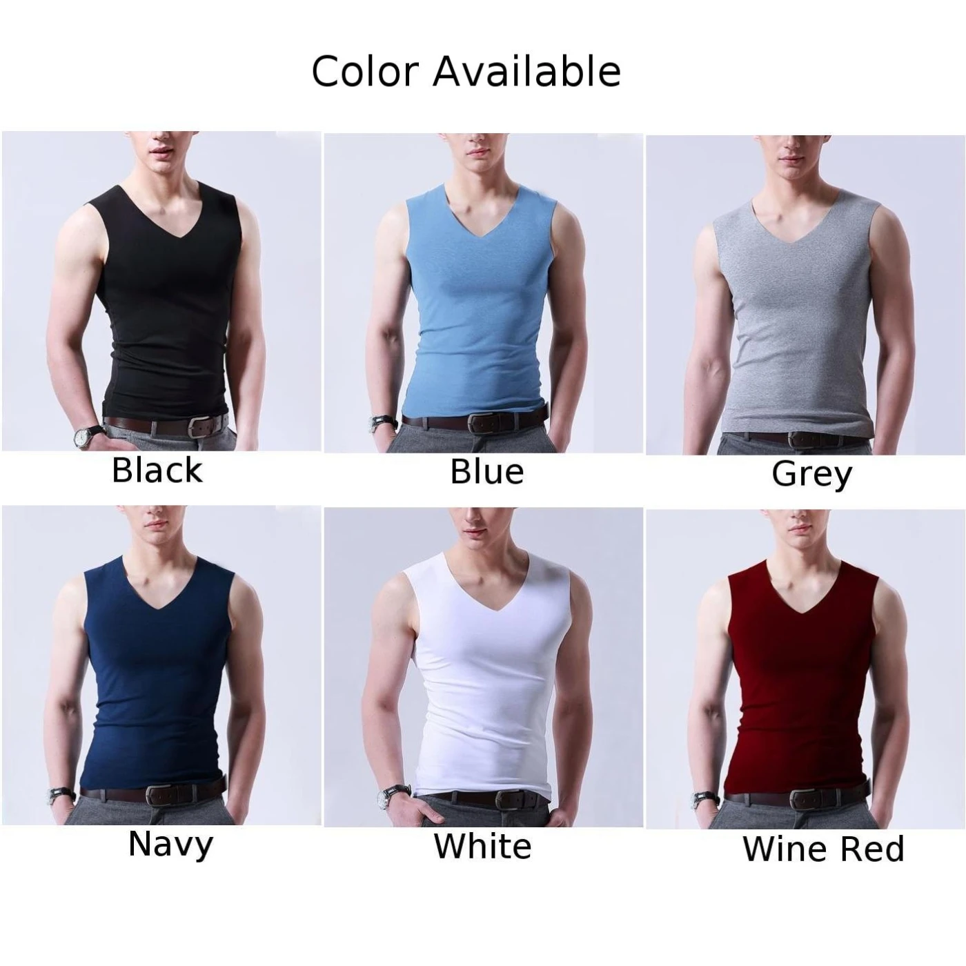 Tank Men\\\'s Slim Fit Ice Silk V Neck Tank Top Undershirt Sleeveless Muscle T Shirt for Maximum Style and Comfort