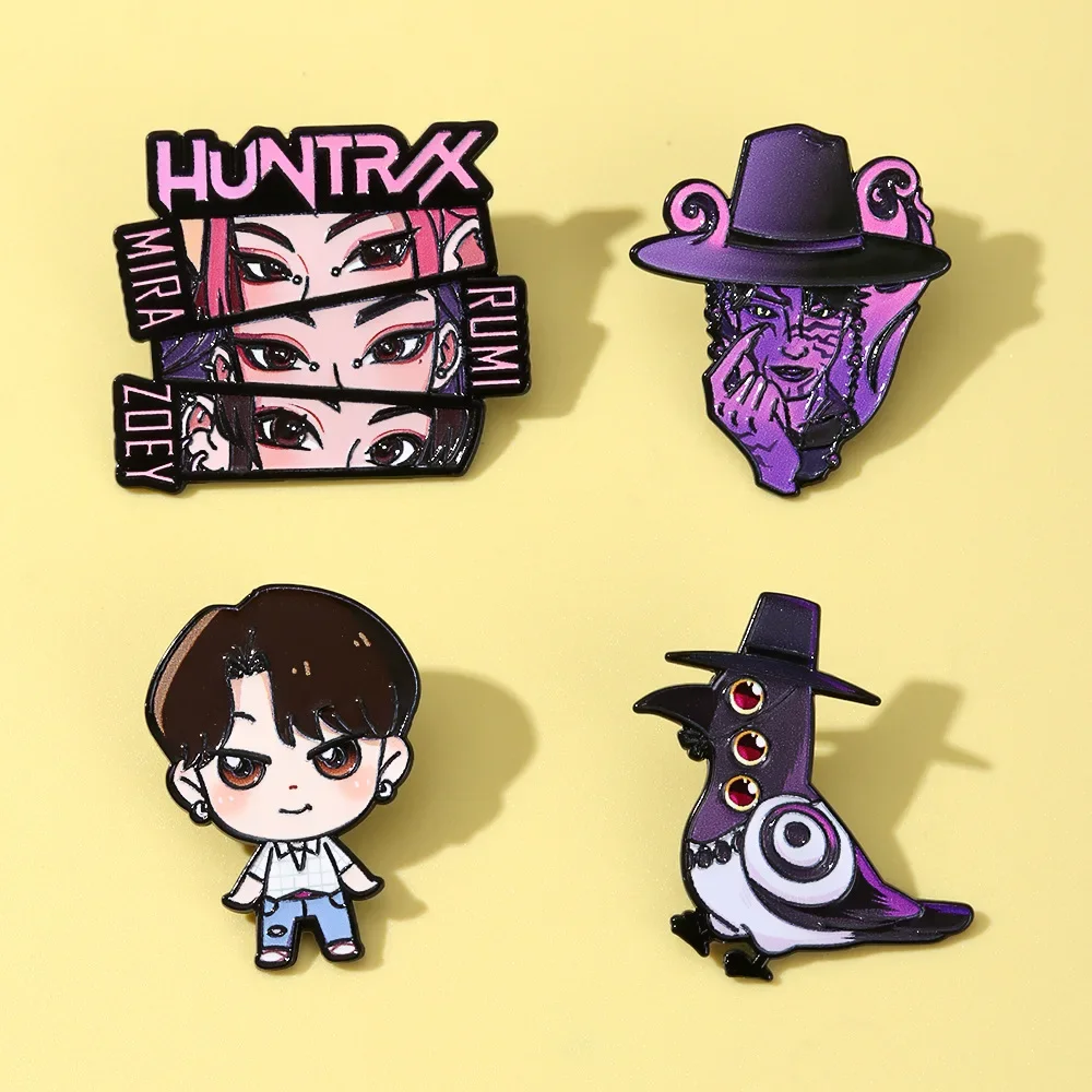 4 Uds K P Girl Group D H W película Metal esmalte Pin broche mujer hombres mochila accesorios bolsos insignia solapa joyería regalo para amigos