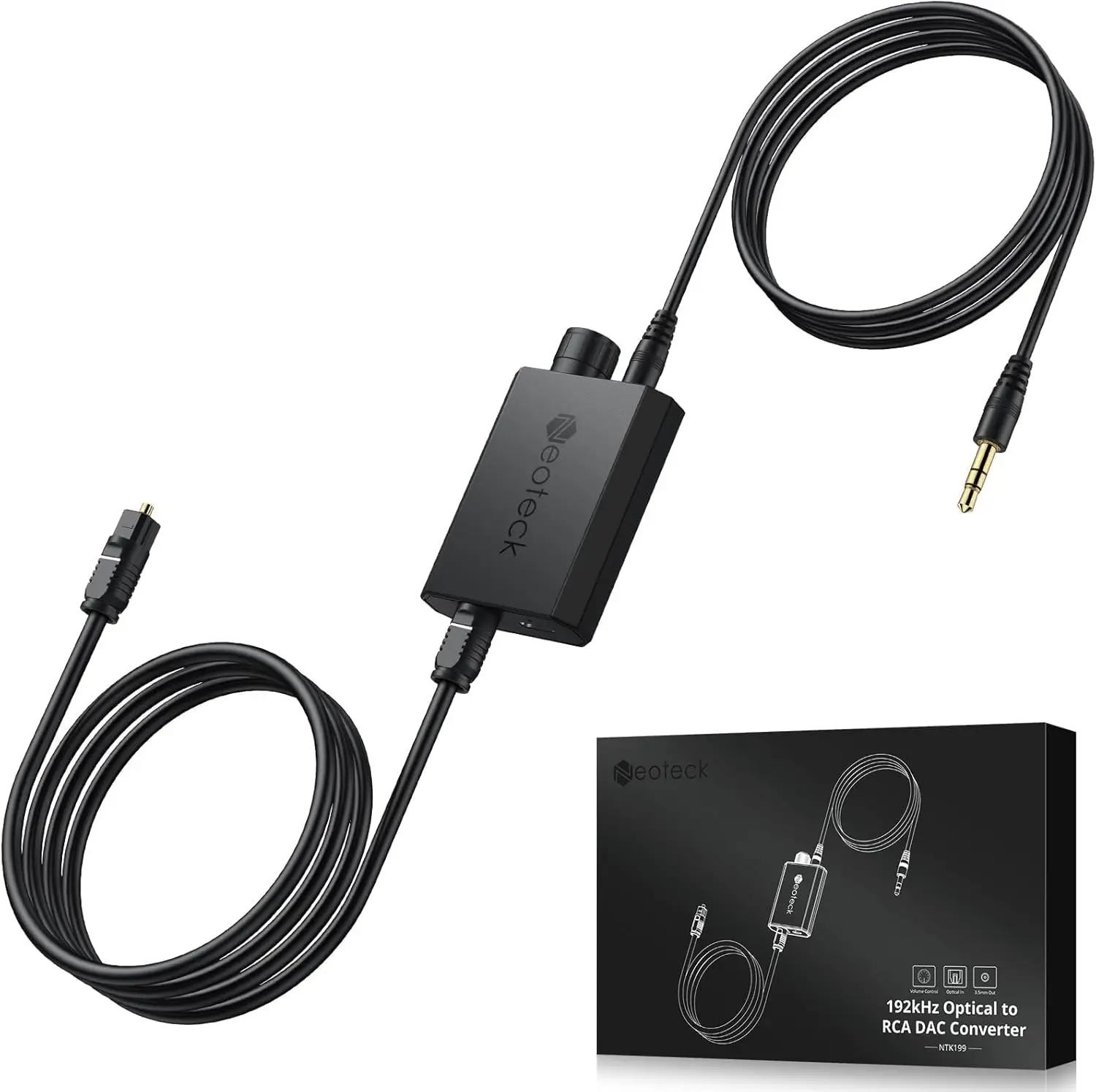 

Neoteck 192kHz Digital to Analog Converter with Volume Adjustment,Optical to 3.5mm Converter DAC Converter Compatible