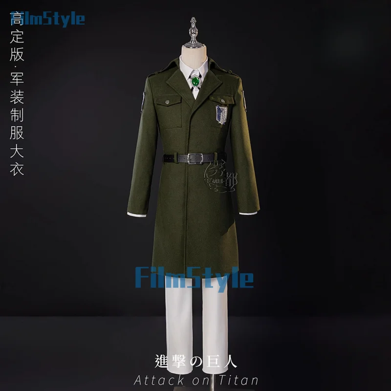 

Attack on Titan‌ Eren Mikasa Levi Armin Cosplay Costume Scout Regiment‌ Uniform Embroidered Giant Coat Halloween Carnival Party