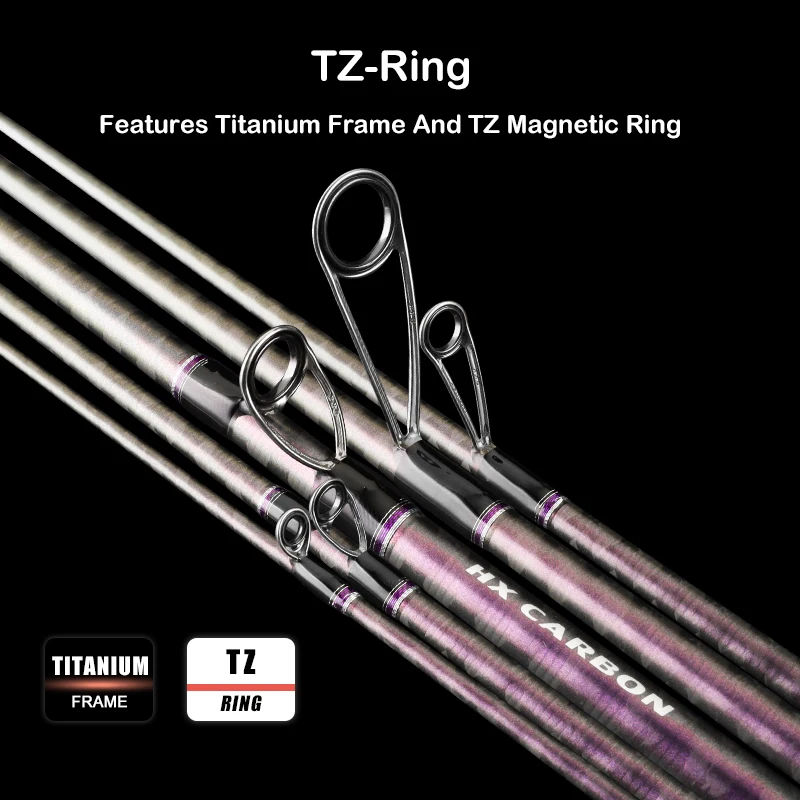 Imagem -03 - Purelure-acuteviolet Fast Action Rod tz Ring Titanium Frame Spinning e Casting Bass Pike e Catfish Perch 6ft Regular