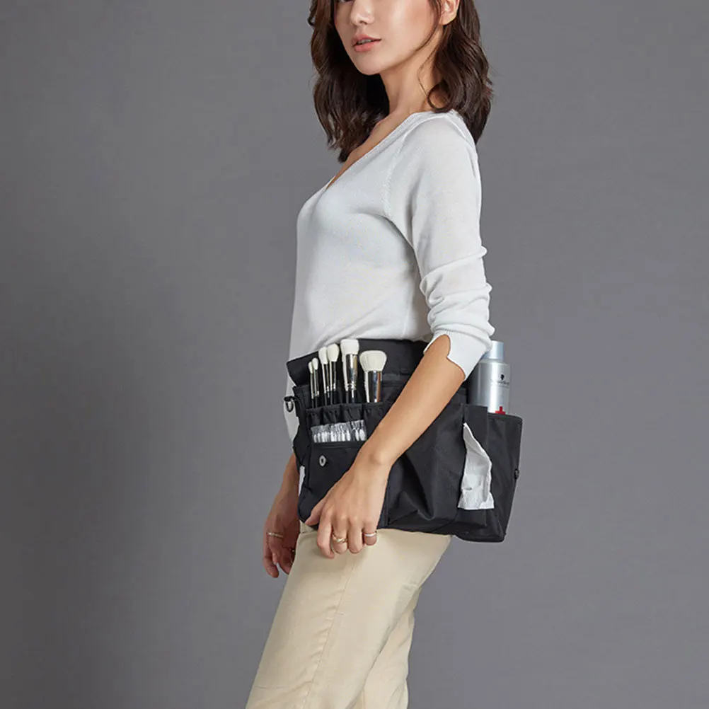 

Makeup Brush Storage Bag Large Capacity Waterproof Portable Belt Organizer Pouch Black Foldable Container Case