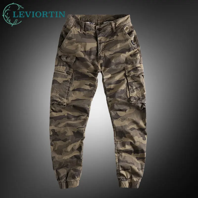 

American Style Camouflage Workwear Overalls Pants Men Casual Multi Pocket Loose Cargo Trousers Streetwear Retro Harem Pants