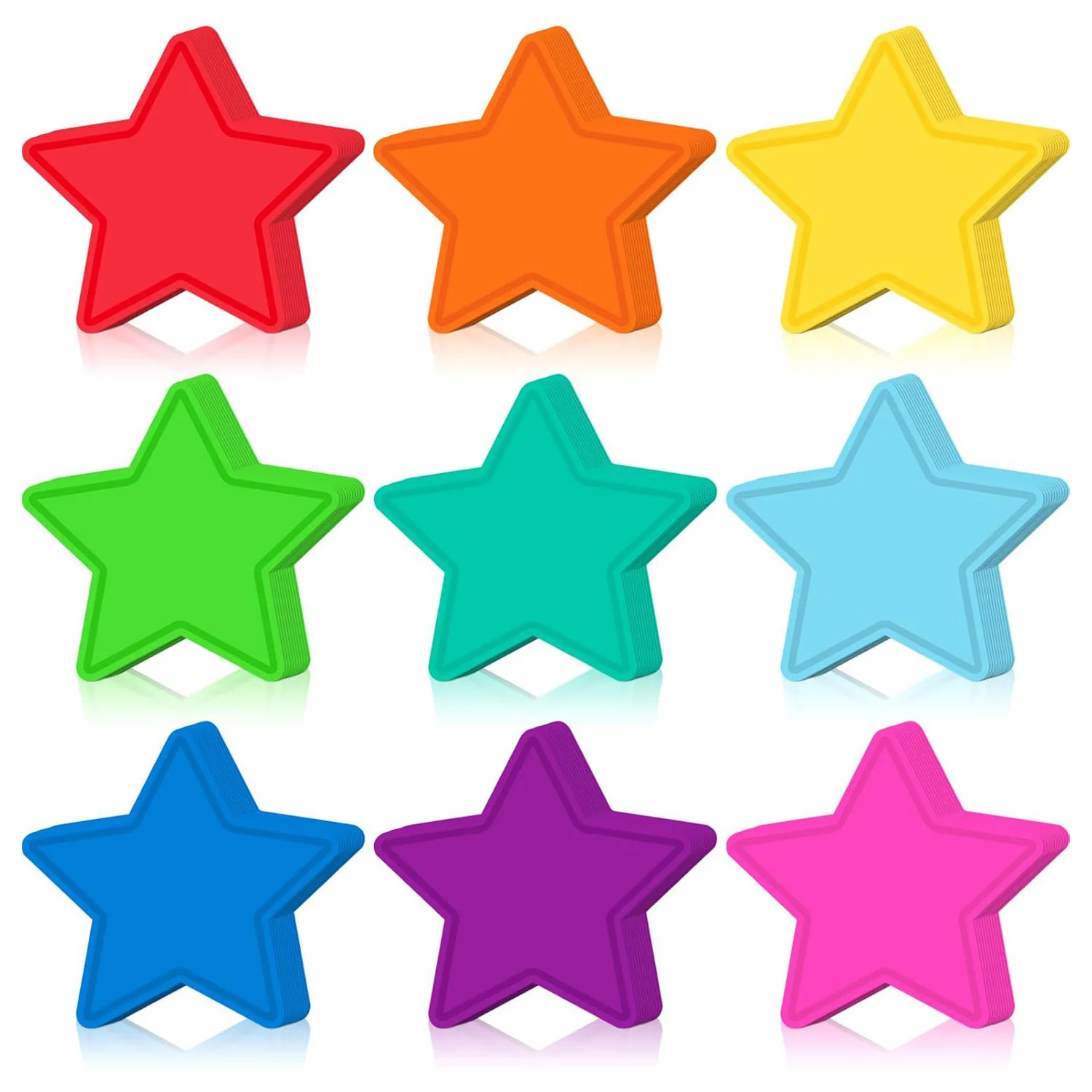 

108Pcs Star Cutout Bulletin Board Decorations Colorful Paper Stars for Party Wall Decor Fourth of July Independence Day Memorial