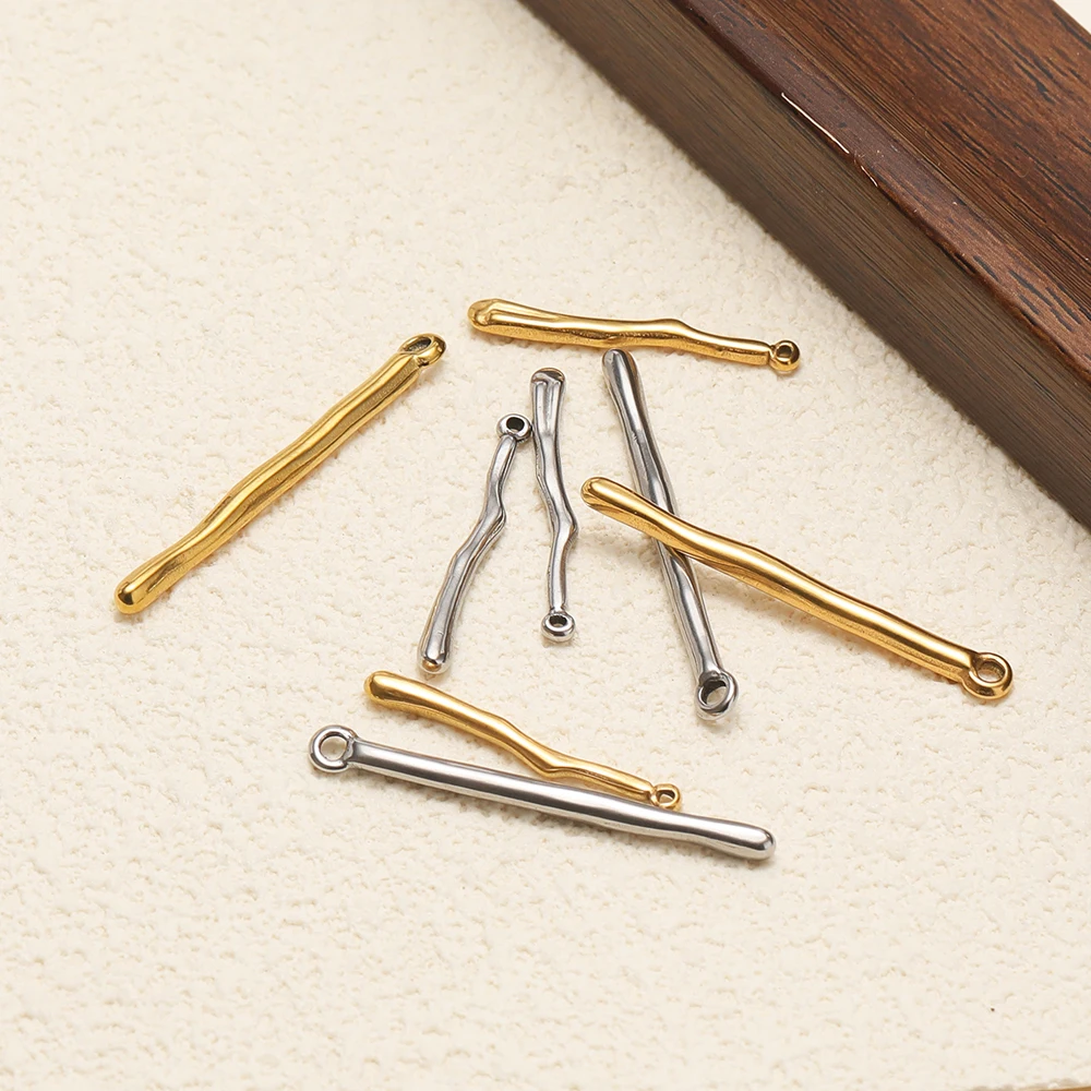 10 Stück Edelstahl PVD Gold Gebogene Anhänger für DIY Schmuckherstellung Zubehör Halskette Anhänger Armband Ohrringe – Detail 4