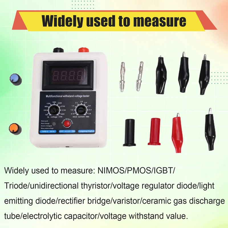 A84X-Tester Transistor Voltage Tester 0V-3500V Diode MOS Triode MOV LED Voltage Capability Transistor Voltage Tester