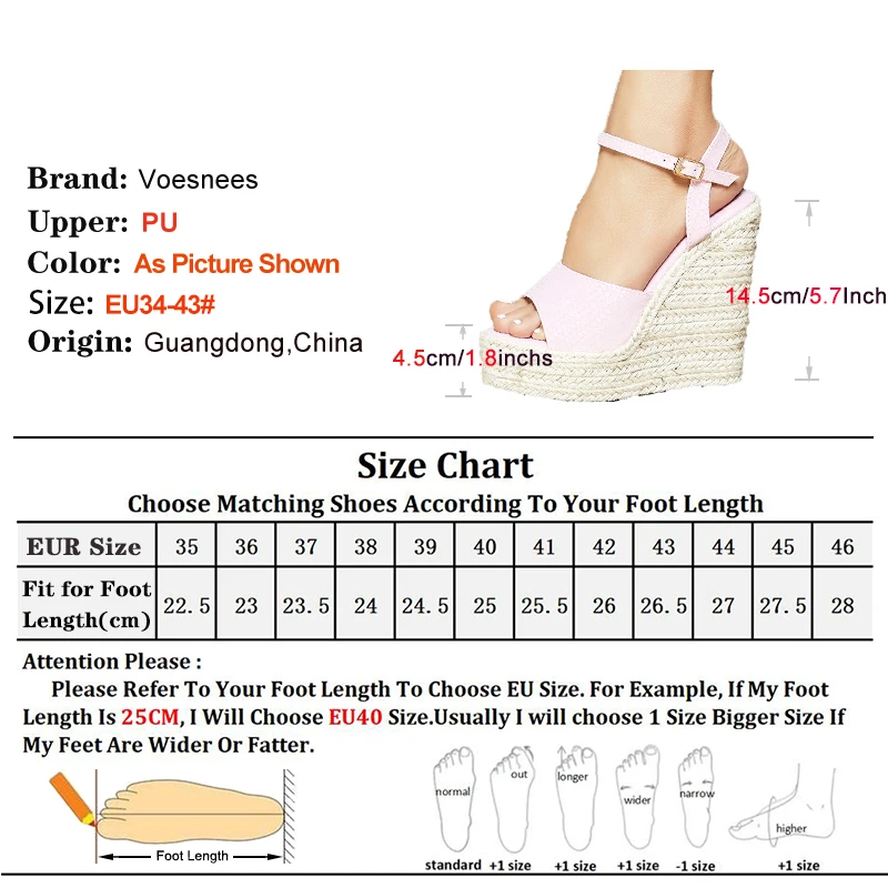 Letnie sandały na platformie 2024 New Women Wedge Party Shoes Ankle Buckle 14.5CM Wygodne sandały na wysokim obcasie Mujer Plus Size 43