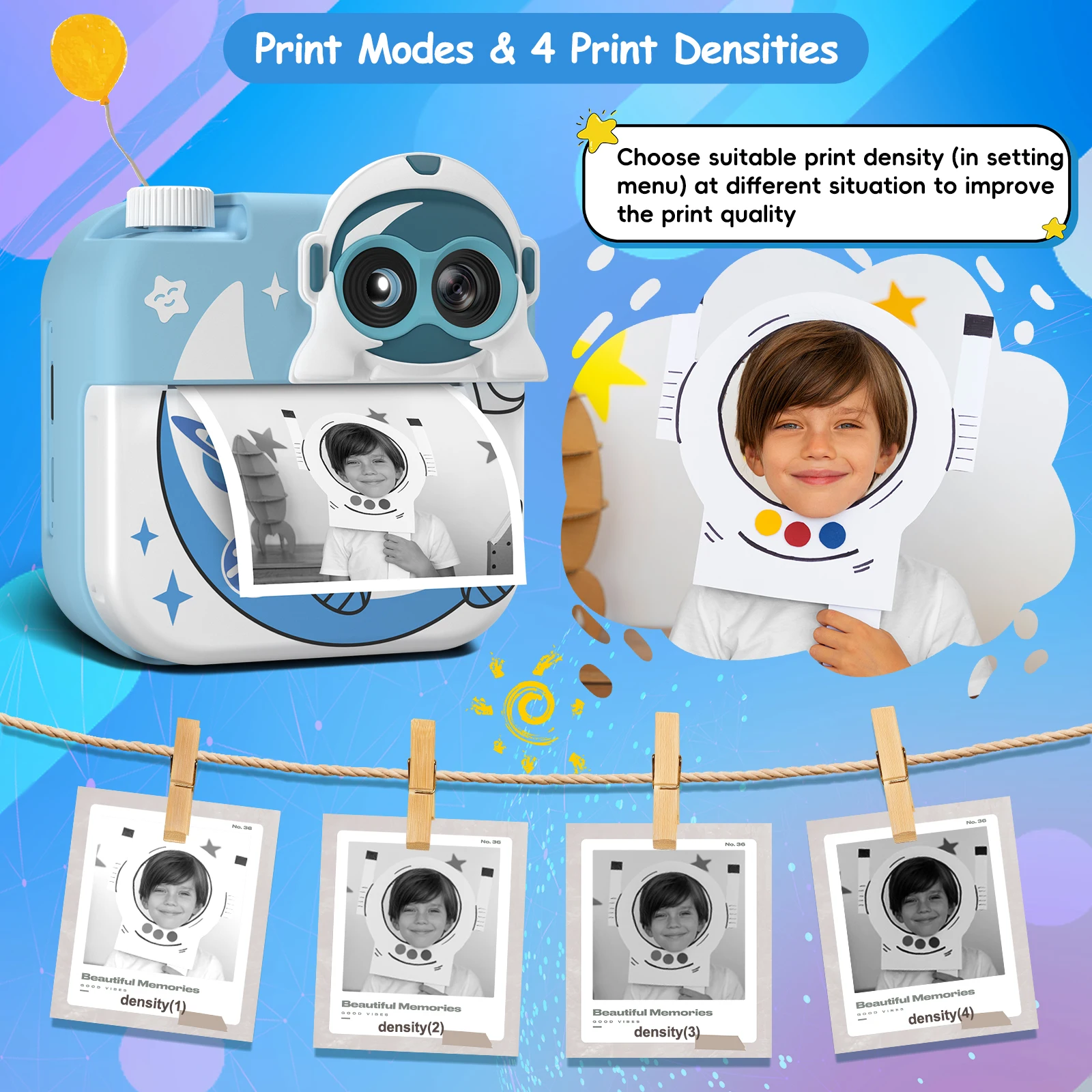 Gofunly Cámara instantánea para niños de 2,4 pulgadas, cámara instantánea para niños con tarjeta de 32 GB, cámara para niños de 12 MP/1080 P, regalo