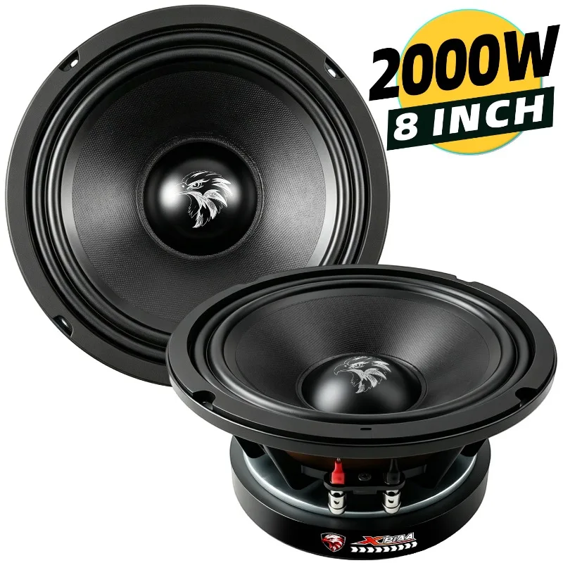 1pc 8 Inch Car Speakers High Fidelity 1200W High Definition Sound Quality Mid Bass Stereo Full Range Music Subwoofer Car Audio