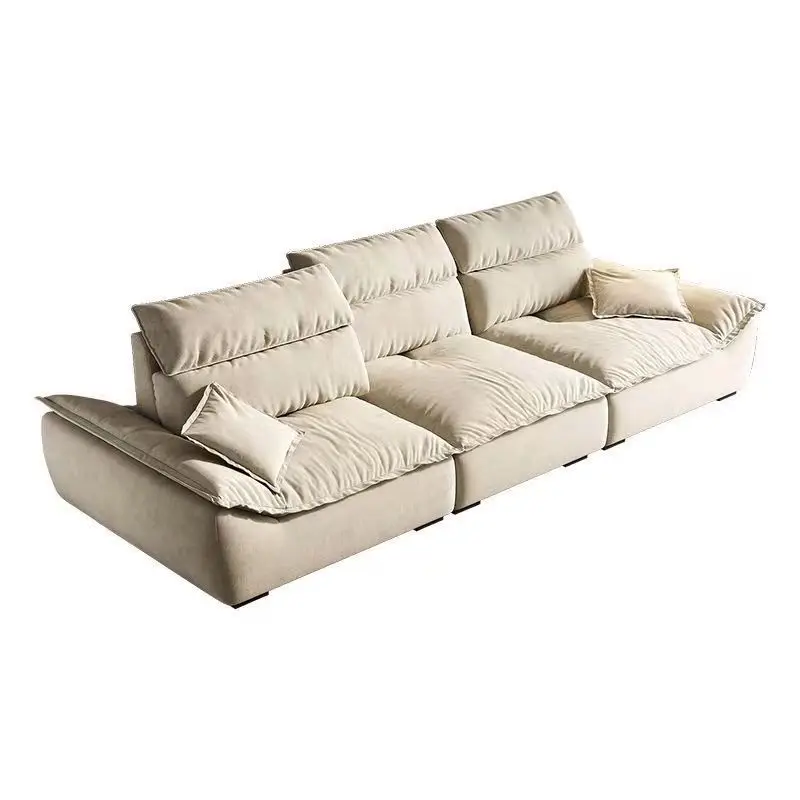 Sailing sofa small apartment living room backrest adjustable sofa large seat deep anti-cat scratch light luxury leather art