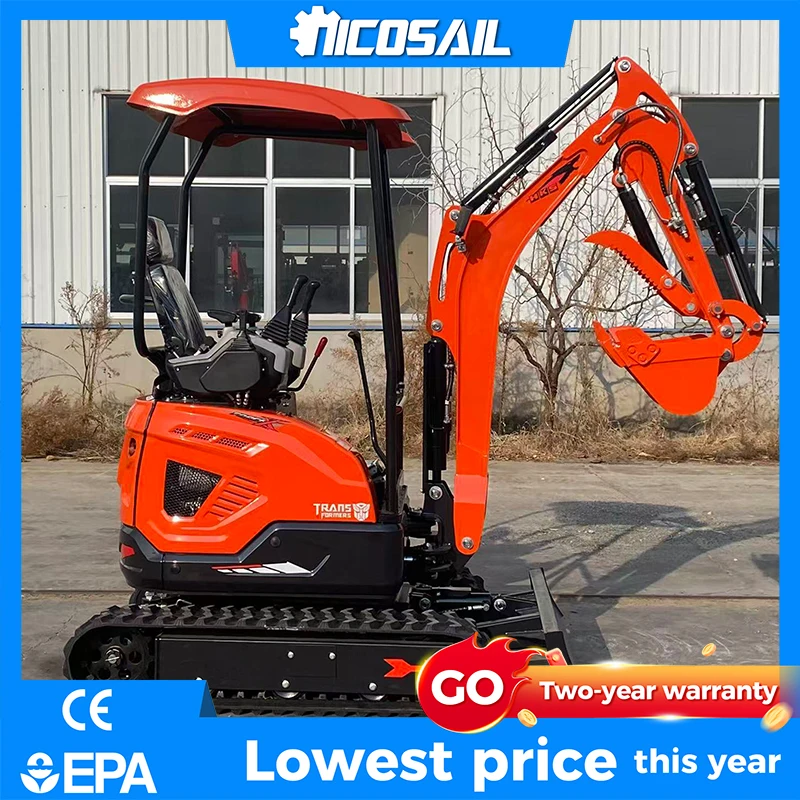 

Free Shipping Mini Excavator 1.8 Ton EPA Euro 5 Kubota Engine Crawler Digger For Farm Mini Excavator Machine