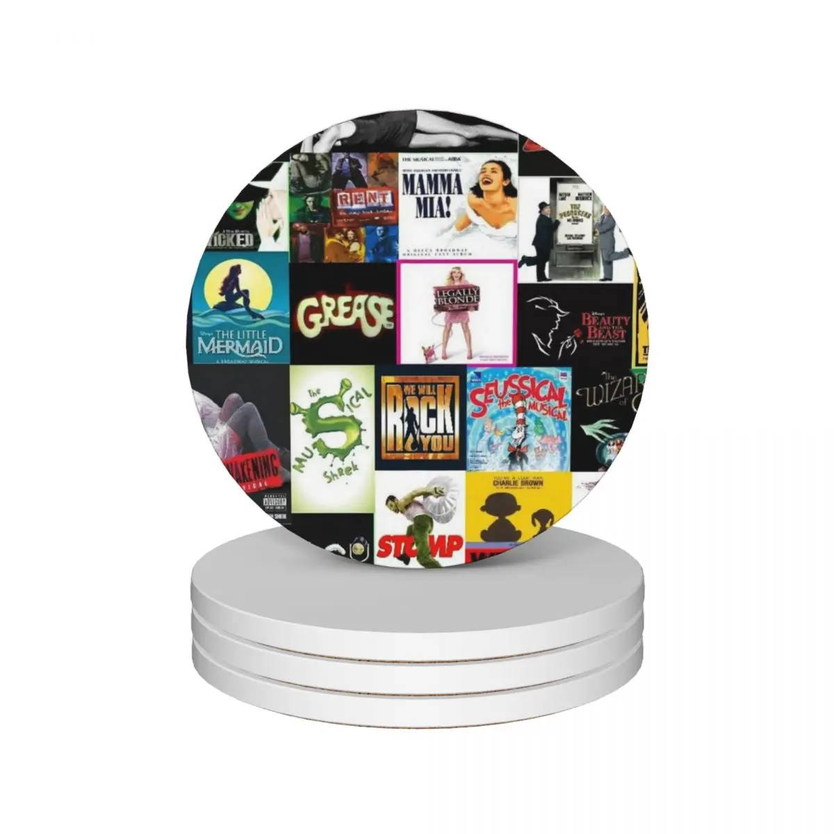 

Broadway Musical Collage 2 Ceramic Coasters (Set of 4) tile mug set Coasters