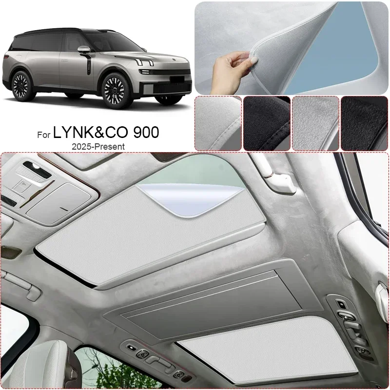 

Car Suede Fabric Anti-uv For LYNK&CO 900 2025-Present Electrostatic Adsorption Sunroof Sunshade Auto Heat Insulation Skylight