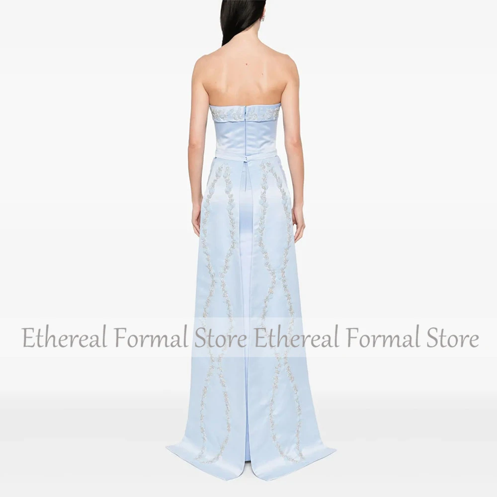 Vestido de noche moderno para mujer, vestido de fiesta Formal hasta el tobillo de sirena con cuello redondo y cuentas, vestido saudí sin mangas para graduación