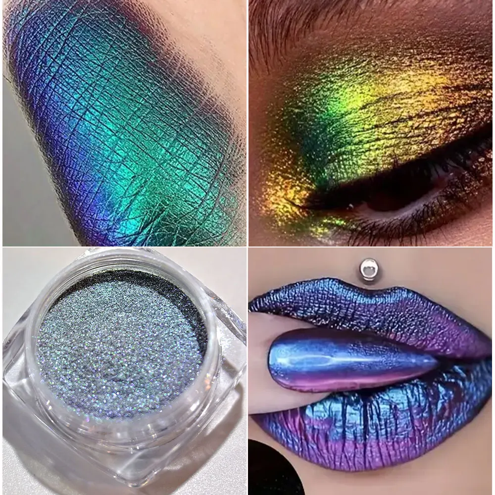 1 صندوق الحرباء النيون مسمار الفن بريق مسحوق Net0.5g أورورا الاستقطاب الميكا الصباغ الغبار ل ماكياج الشفاه عينيه مانيكير الطلاء
