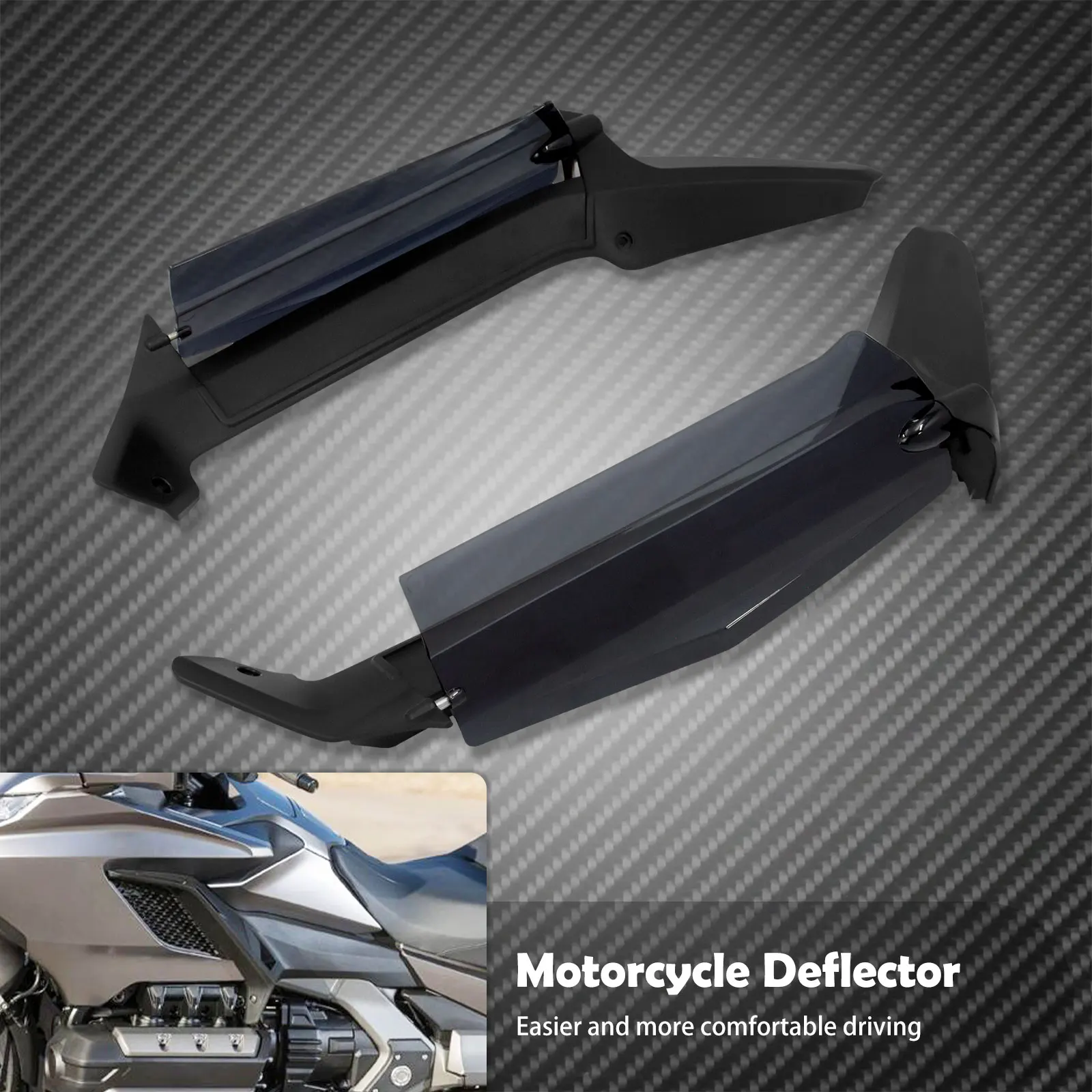 2xmotorcycle abs verstellbare Windschutz scheibe Seitenflügel Windschutz scheibe Luftab weiser Kunststoff für Honda Gold Wing Gl1800d Tour 2018-2023