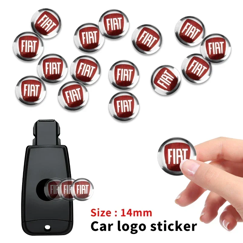 14mm Car Key Emblem Stickers Auto Door Keyhole Logo Decals for Fiat Punto Abarth 500 Stilo Ducato Palio Bravo Doblo Accessories