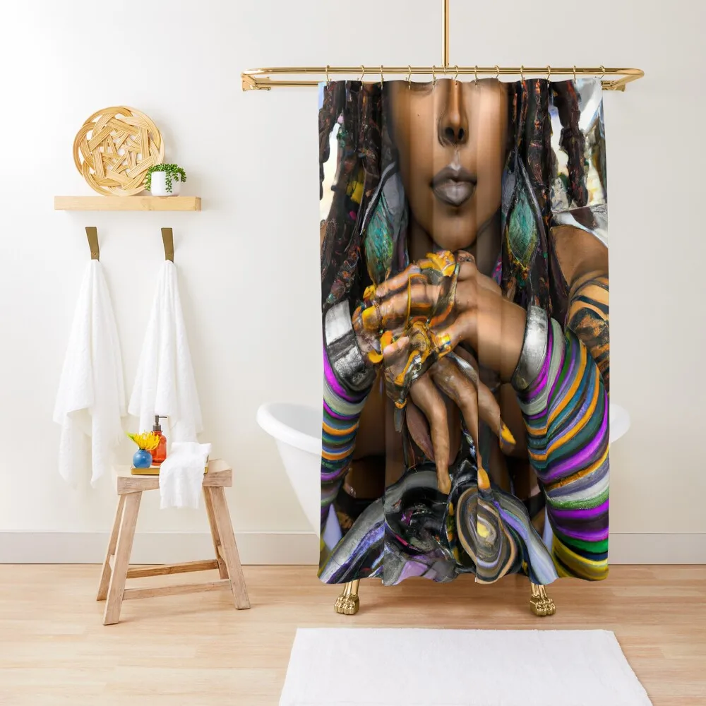 

Nubian Goddess of Art Shower Curtain Bathroom Shower Set Luxury Bathroom For Bathroom Curtain