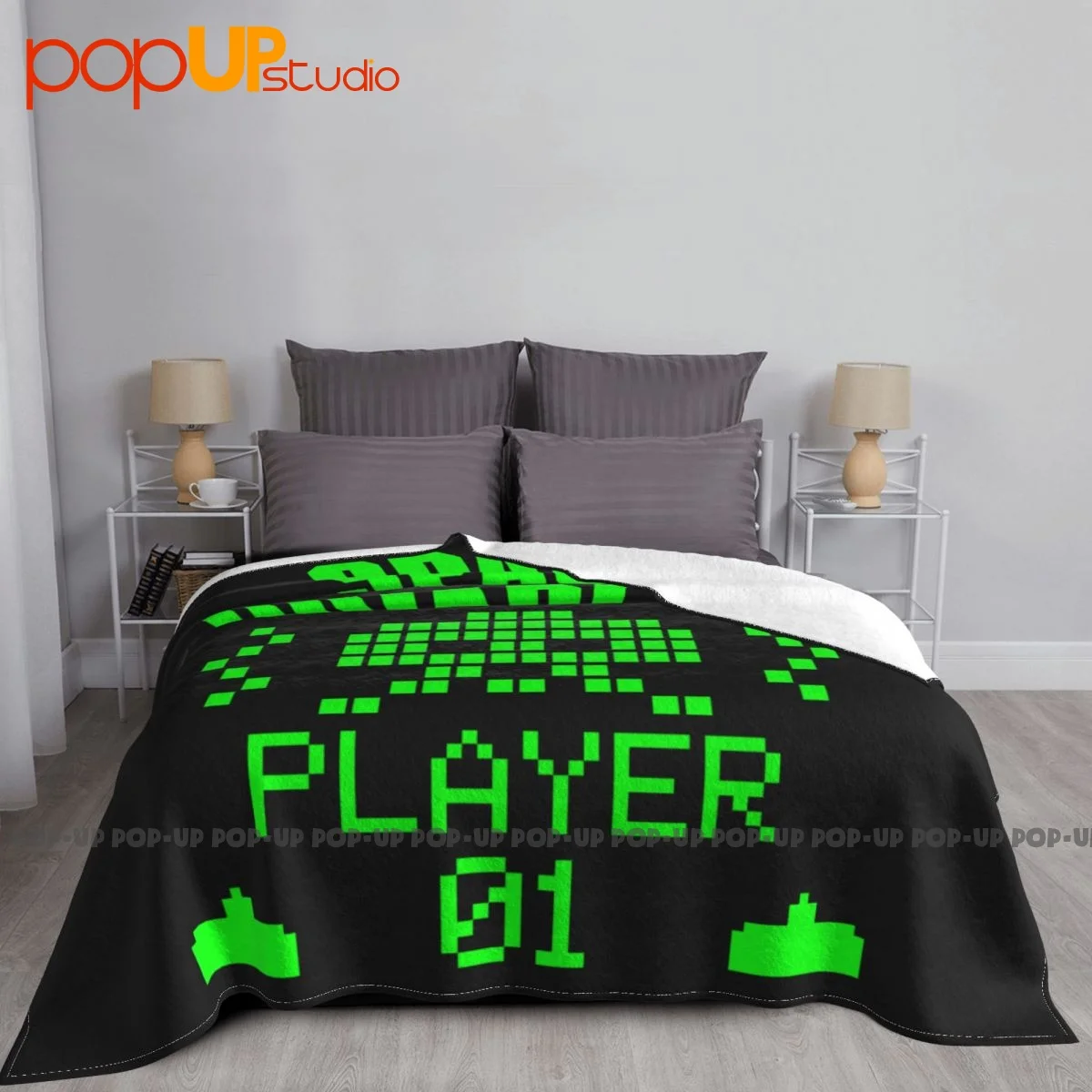 Space Invaders Alien Player One Taito Pixel Blanket Bedding Sofa Bed Cover Blanket