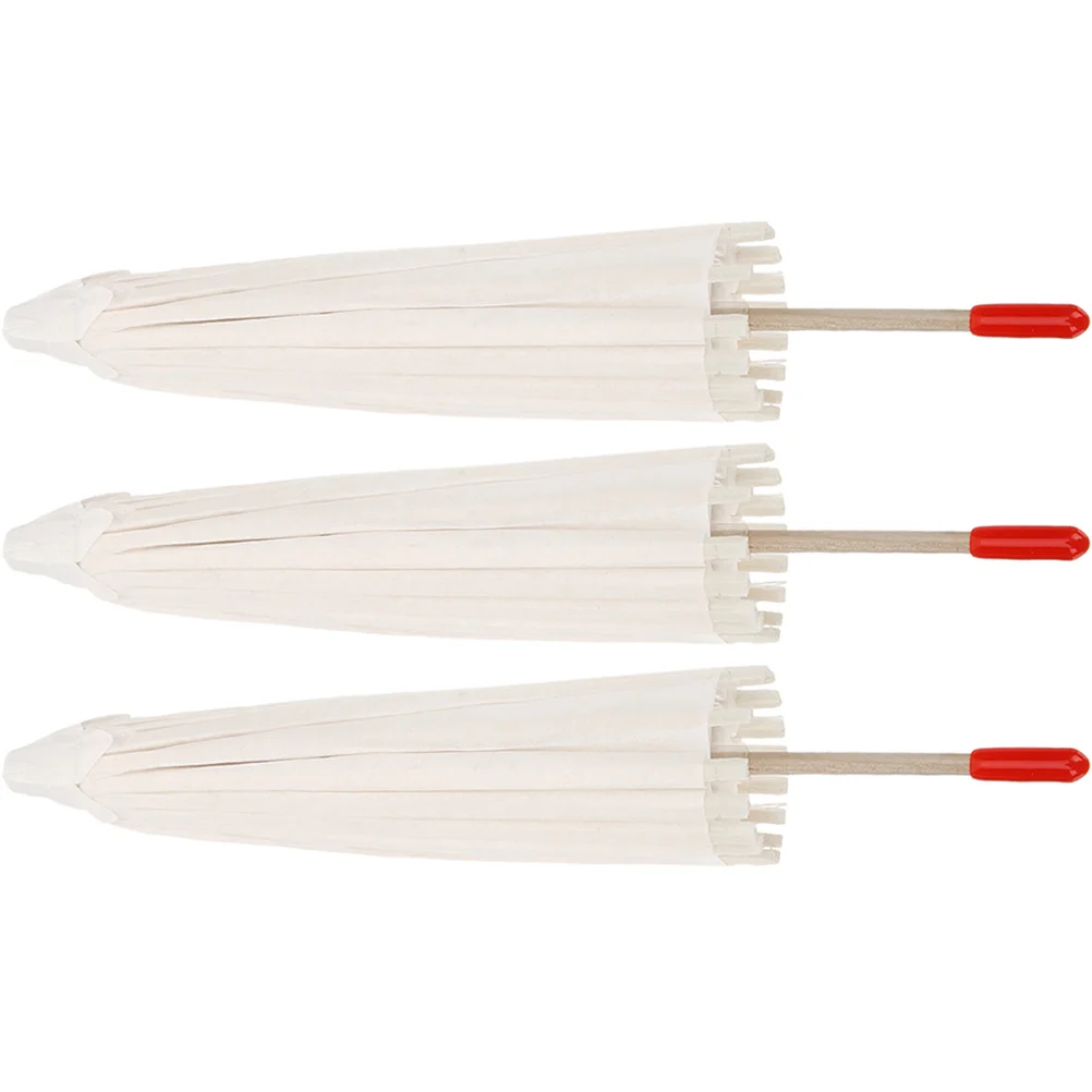 

3pcs Diy Drawing Blank Oil-Paper For Hand-Painted Graffiti Umbrella Handmade Unfinished Umbrella Stable Wood Material Party