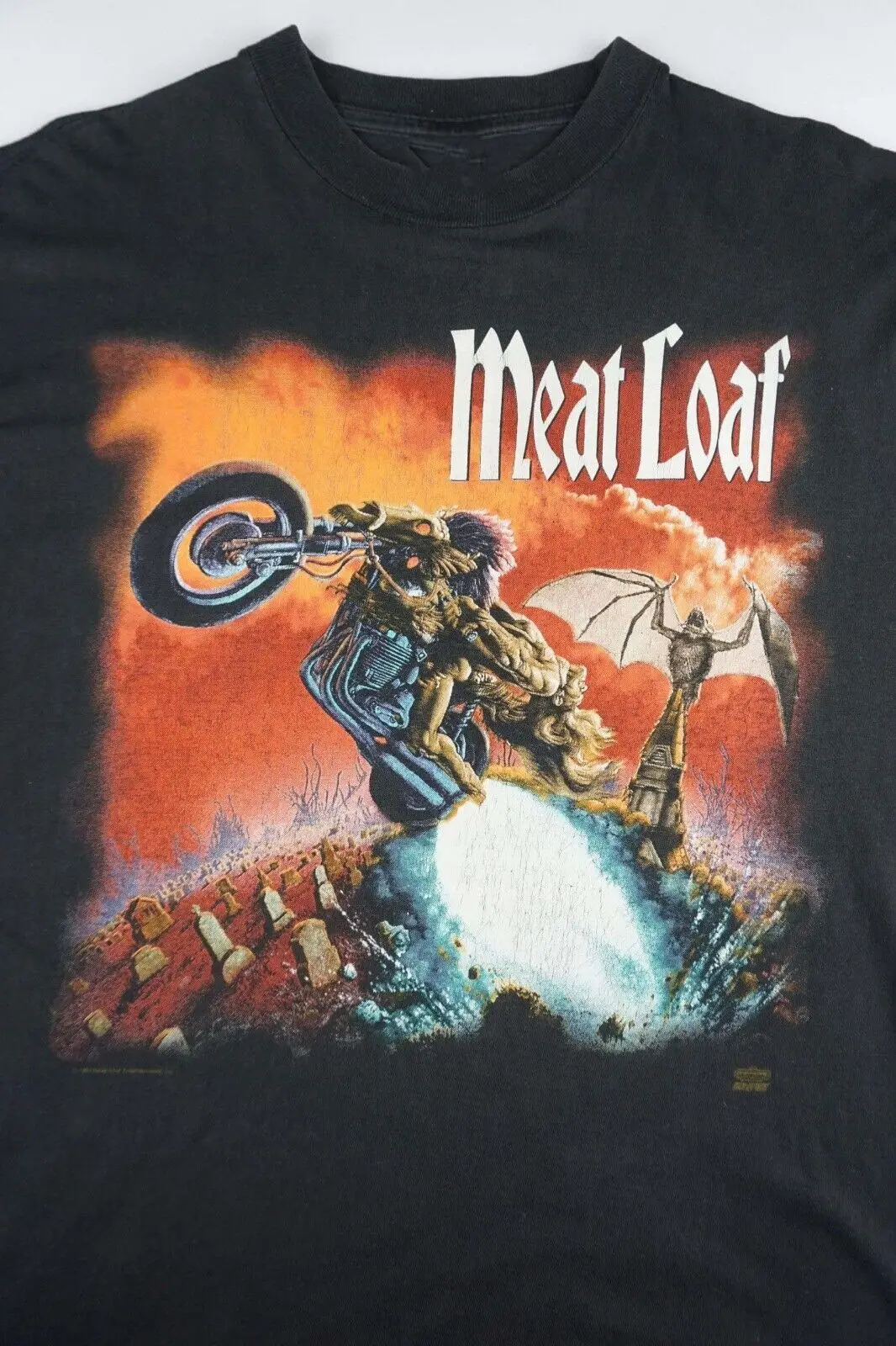 1996 Meat Loaf Bat Out Of Hell World Black S 234XL Fans T Shirt NG712