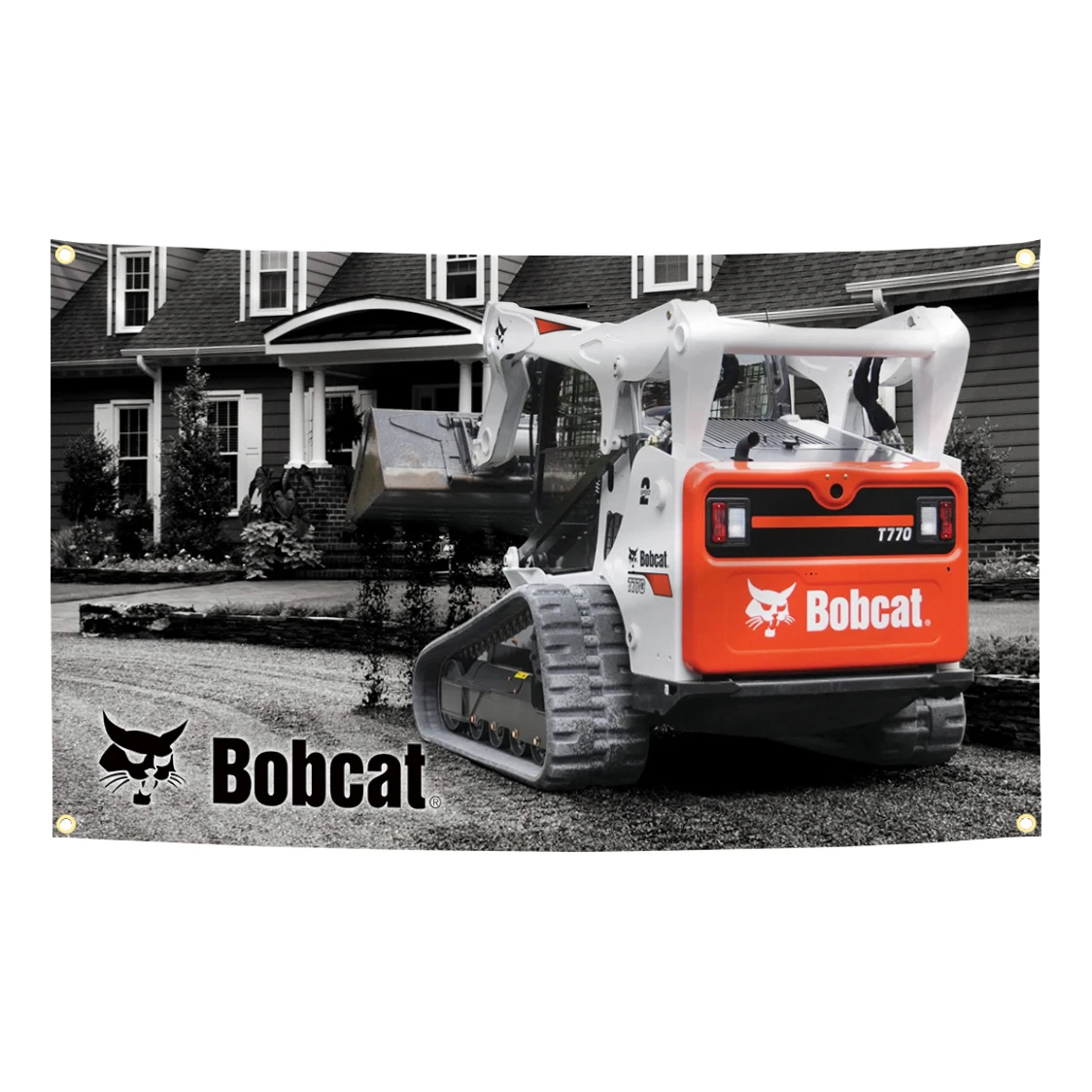 90x150cm Bobcats One Tough Aniaml Excavator And Mowers Flag Tapestry Polyester Digital Printing Banner Wall Art Decoration