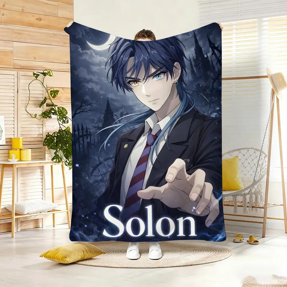 Anime D-DARKS MOONS Throw Lightweight 240g Flannel Blanket Soft Skin-friendly for Summer Cooling