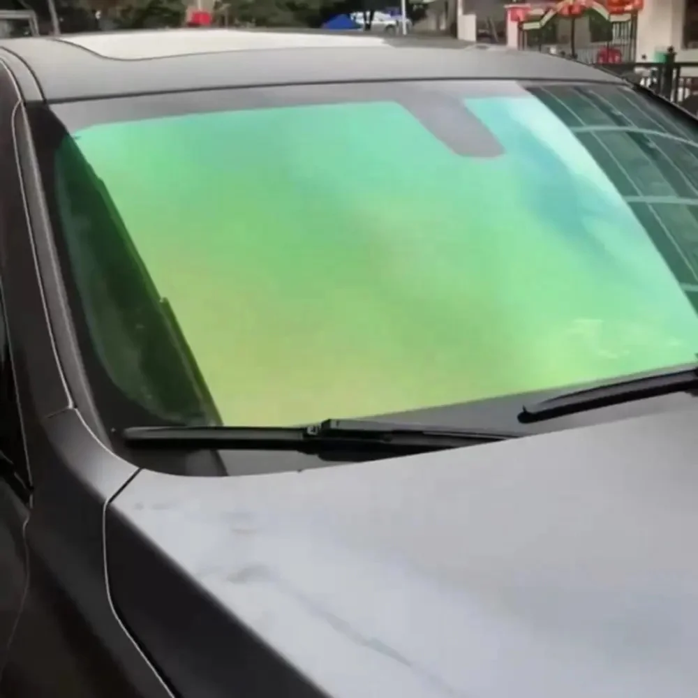 Colorful Chameleon Aurora Green VLT 64% Car Front Rear Window Solar Tint Windshield Protection Film Anti UV Heat Insulation