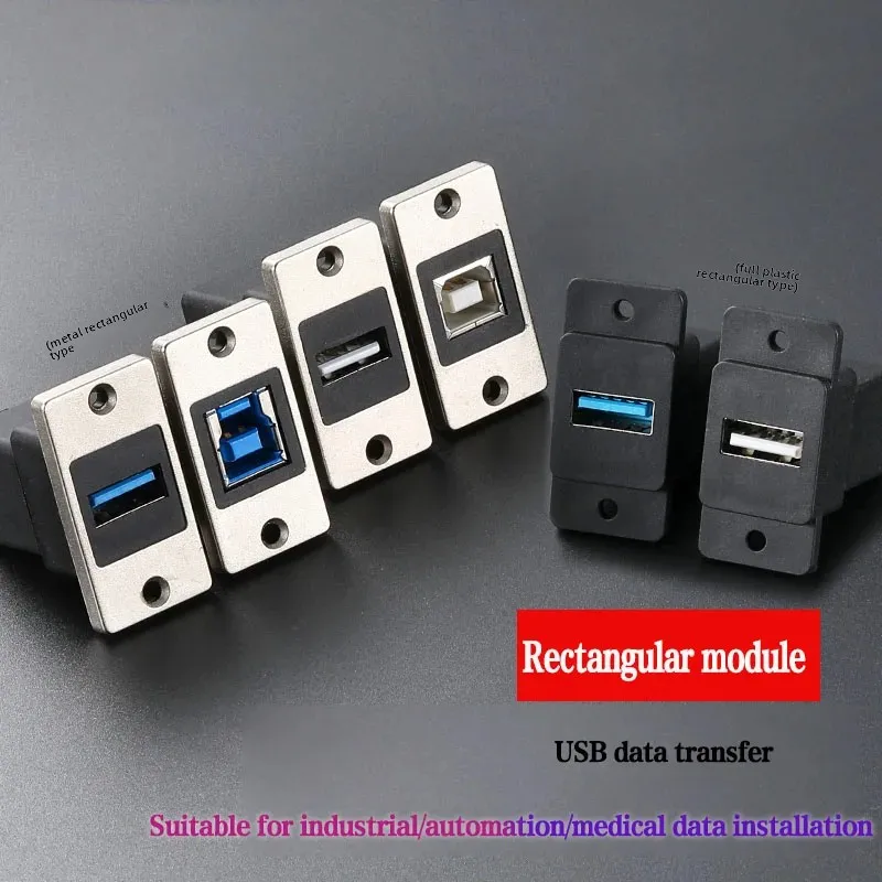 

Rectangular Data Module Panel Socket Industrial Automation Audio Video CAT6A USB3.0 USB2.0 Type-C HDMI2.0 RJ45 Type-B Connector