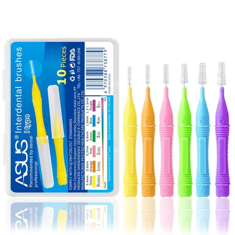 1 Set of 10pcs Interdental Between Teeth Dental Floss Pick Dental Care (Assorted Color)